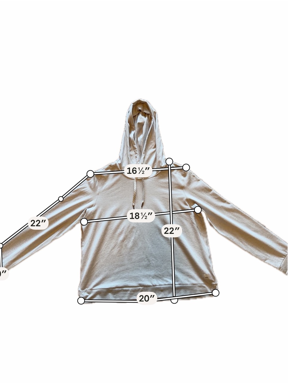 Vuori Light Gray Hooded Pullover Sweatshirt